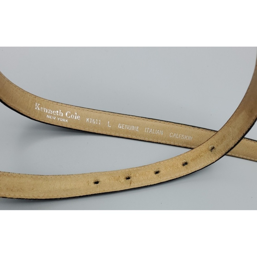 Kenneth Cole New York Calfskin Leather Croc Embossed Belt Gold Buckle Ladies Lrg - Picture 3 of 9